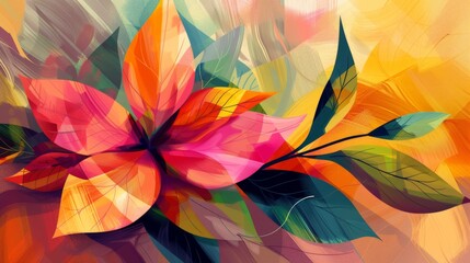 Vibrant digital illustration of stylized flowers with a modern, abstract touch