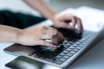 businesswoman working on laptop