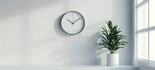 Wall clock on a white background,