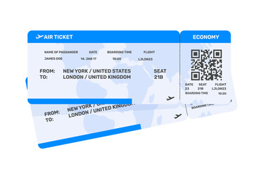 Boarding pass tickets. Airplane tickets. Fly and travel. Booking service.