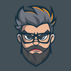 Geek man cartoon vector illustration