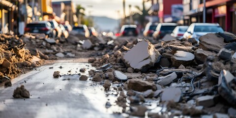 Earthquake shakes Moroccan streets causing fear and chaos among residents. Concept Natural Disaster, Emergency Response, Community Impact, Safety Measures, News Update