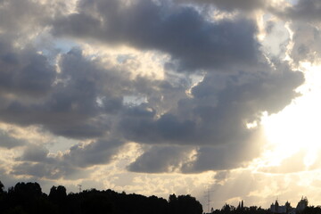 Rain clouds cover the sky in northern Israel.
