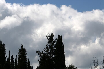 Rain clouds cover the sky in northern Israel.