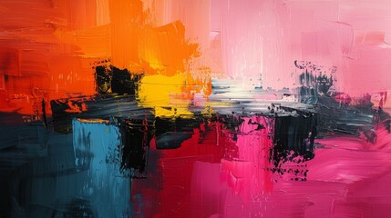 Vivid abstract artwork with bold brushstrokes