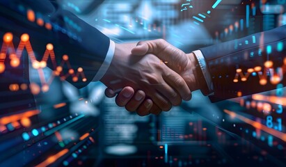 Successful Business Partnership with Confident Corporate Handshake