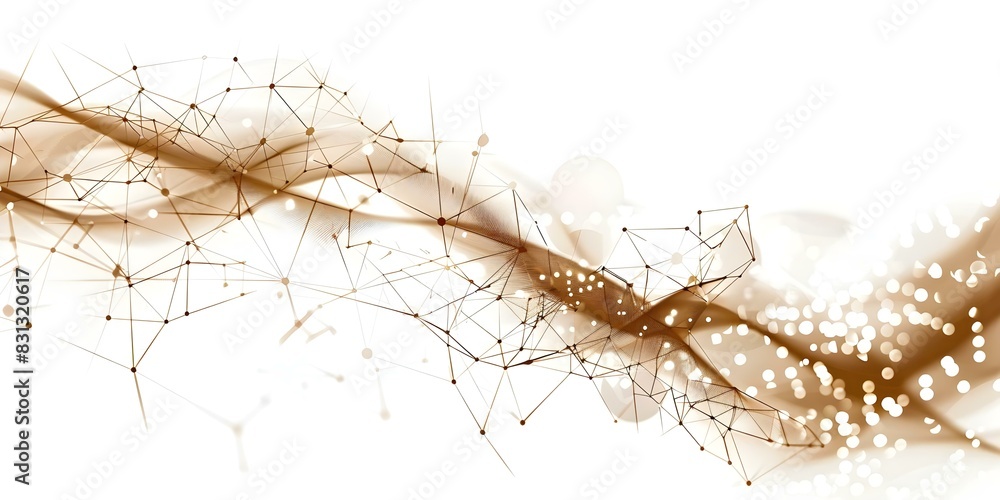 Poster global network concept with interconnected dots representing worldwide collaboration communication a