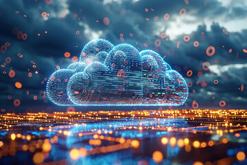 Cloud computing IOT mobile data network connectivity information technology, Illustration Rendering