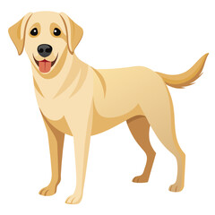 A cartoon brown dog is depicted on a white background