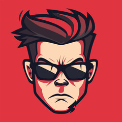 Geek man cartoon vector illustration