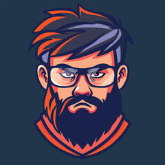 Geek man cartoon vector illustration