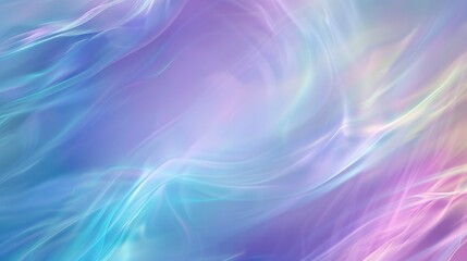 Obraz premium Holographic abstract background featuring a smooth gradient of blue, purple, and green pastel colors, creating a dreamy and blurred visual