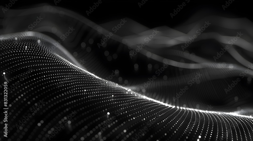 Poster mesmerizing waves of light and shadow a captivating abstract digital artwork