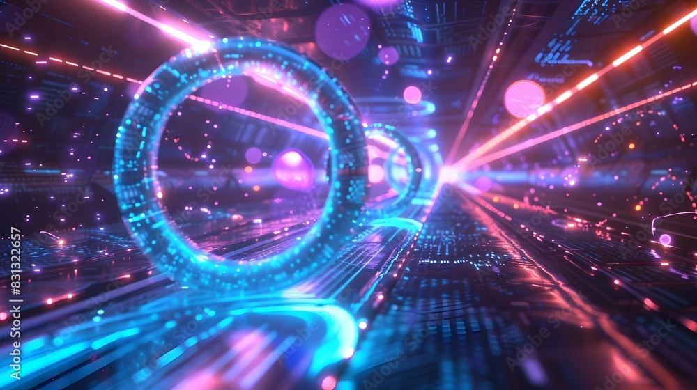 Poster mesmerizing dimensional vortex surreal kaleidoscopic portal into the realms of futuristic energy and