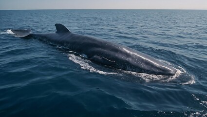 Fototapeta premium blue whale in the sea