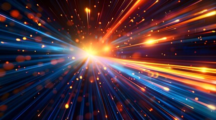 Fototapeta premium Brilliant Cosmic Explosion Bursting with Radiant Energy and Dazzling Light