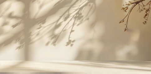 Abstract Beige Background with Window Shadows, Mockup Scene