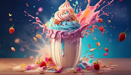 Delicious milkshake explosion