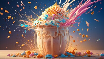 Delicious milkshake explosion