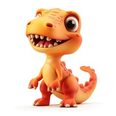 Fototapeta premium A heartwarming 3D illustration of a baby dinosaur with big, soulful eyes