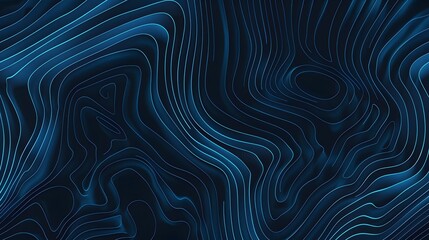 Abstract Blue Background with Glowing Lines and Waves