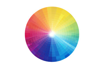 Vibrant color wheel illustration displaying the full spectrum of colors in a radial gradient. Perfect for design, art, and creativity concepts.