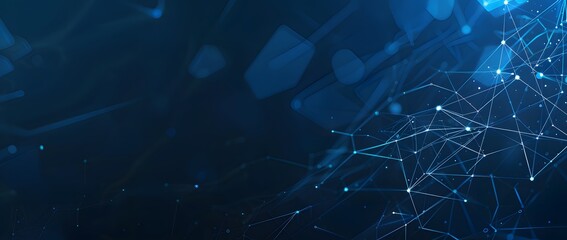 Futuristic Abstract Blue Background with Network Connections