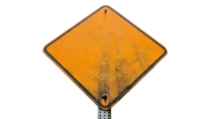 Yellow street sign, cut out