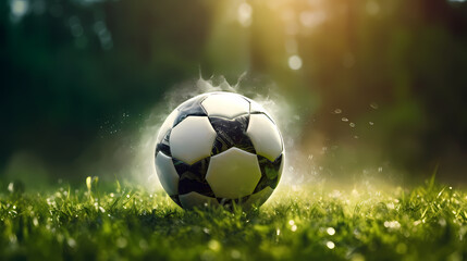 Fototapeta premium football on grass