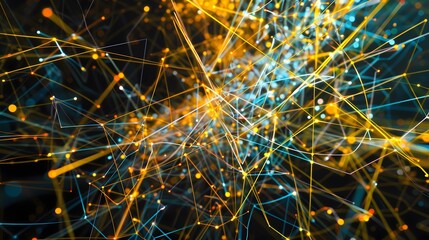 Abstract Colorful Network Background with Interconnected Nodes