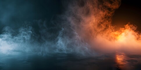 Dark Abstract Background with Smoke and Mist