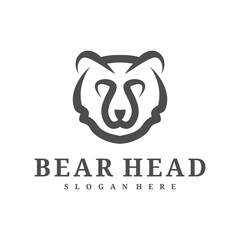 Bear logo vector template, Creative Bear head logo design concepts