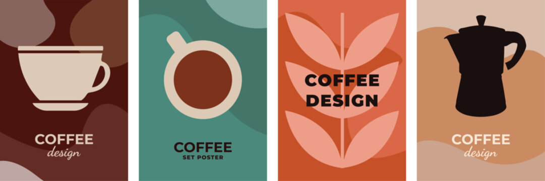 Vector drawing elements coffee banner poster flyer template for text design coffee coffee tones