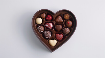 selection of gourmet chocolates presented beautifully in a romantic heart-shaped box, perfect for gifting
