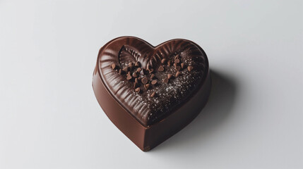 A chocolate heart on background, empty place for text
