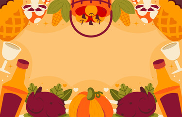Flat thanksgiving celebration background