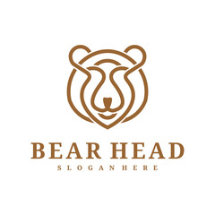 Bear logo vector template, Creative Bear head logo design concepts