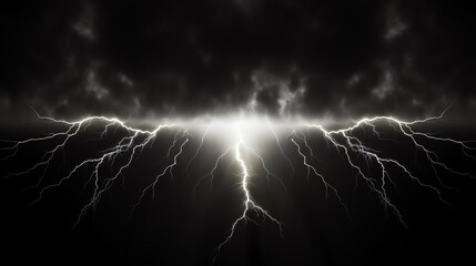 A powerful bolt of lightning strikes the ground during a summer storm.