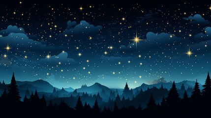 Naklejka premium Generate a digital painting of a starry night sky