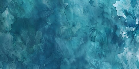Abstract Teal Watercolor Background with Soft Blue Wash