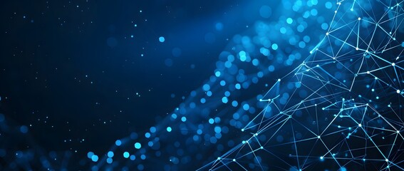 Abstract Technology Background with Blue Glowing Connections