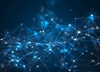 Abstract Technology Background with Blue Glowing Connections