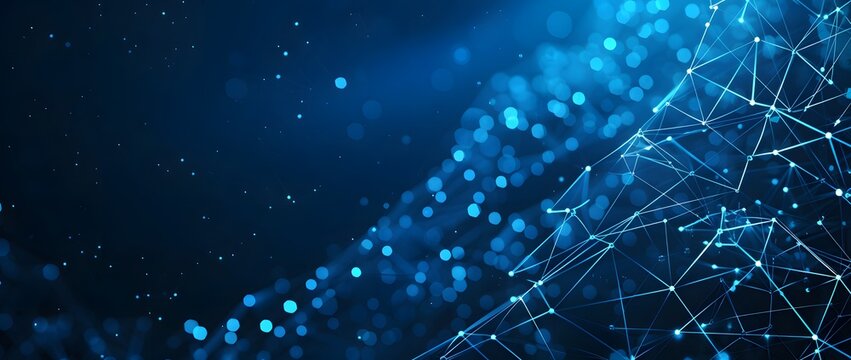 Abstract Technology Background with Blue Glowing Connections