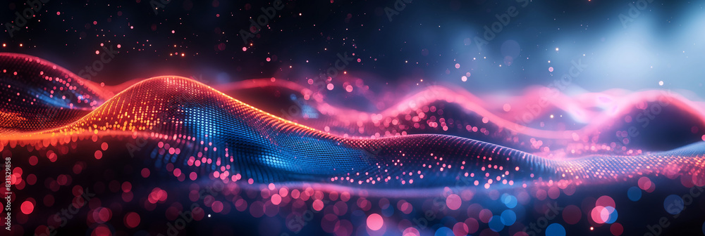 Wall mural website banner the cutting-edge realm of digital technology captivating dark abstract background wit