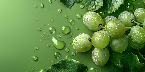 3d rendered photo of  grapes Ripe juicy sweet green grapes bunch isolated Grapes transparent background