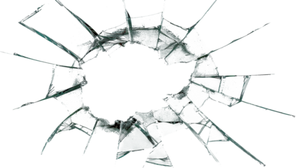 Broken glass cut out