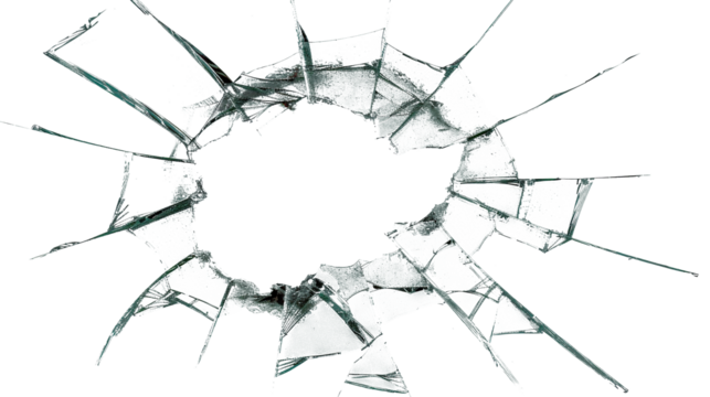 Broken glass cut out