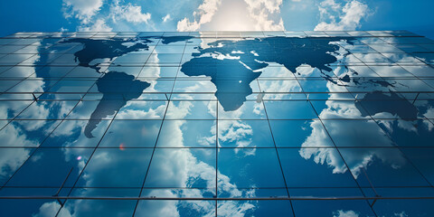 Fototapeta premium Going Global, Going Cloud building with cloud