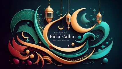 Eid al-Adha-themed artwork involves combining elements of the celebration with artistic concepts