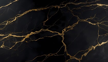 black marble texture with silver and gold veins. Generative AI, Generative, AI